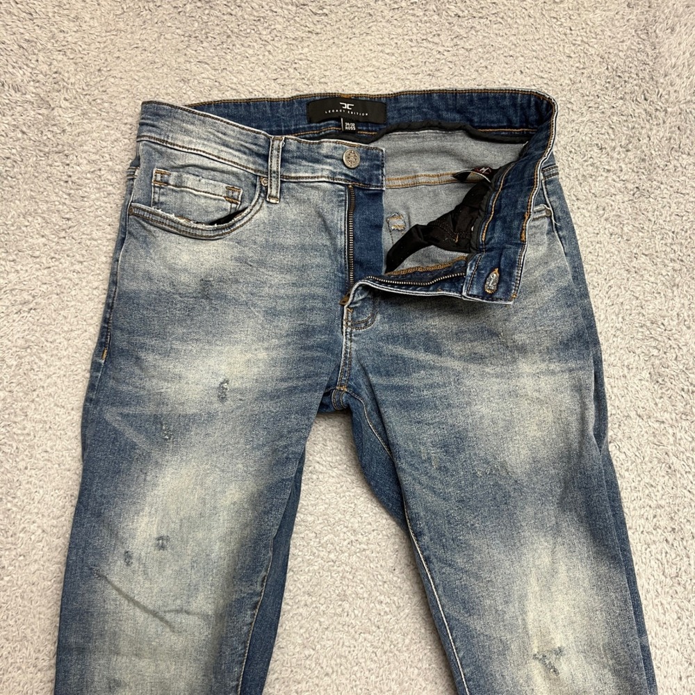 Jordan Craig Legacy Edition Jeans Mens 33x32 Blue Excellent Distressed Faded